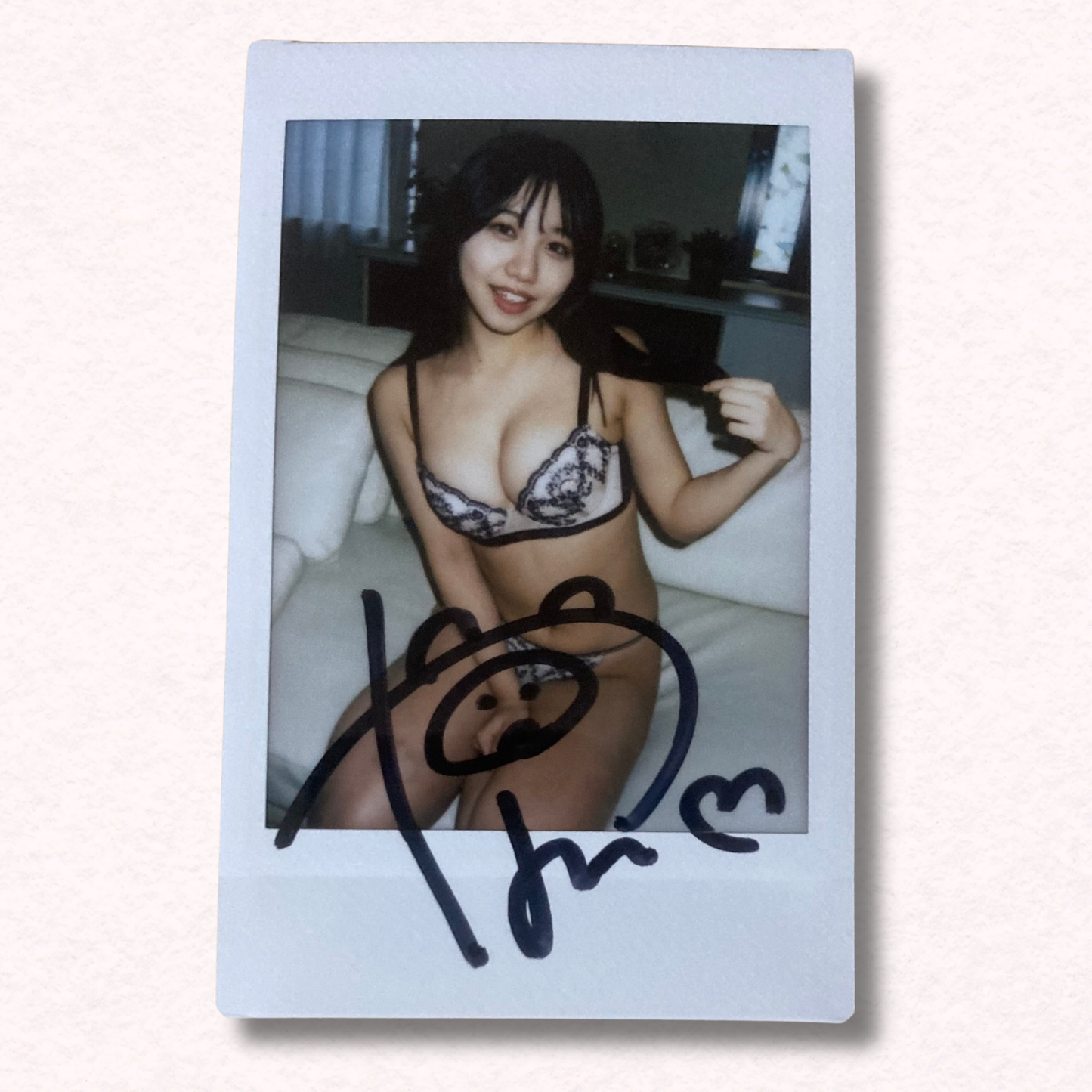 Yayoi Hamabe Cheki Instax Polaroid Photo Autographed Signed Authentic Japan