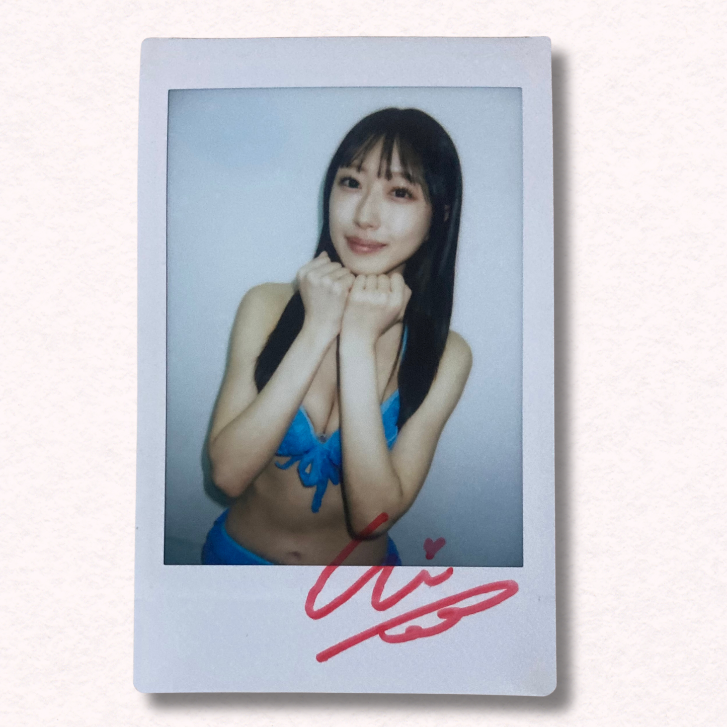 Ui Amagami Cheki Instax Polaroid Photo Autographed Signed Authentic Japan