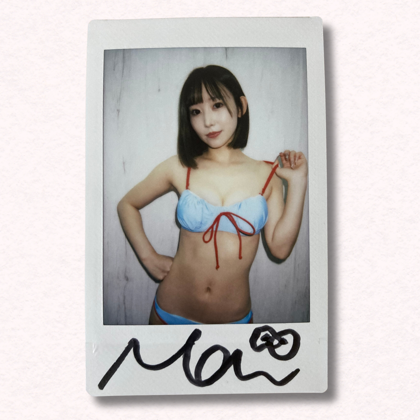 Mai Nanashima Cheki Instax Polaroid Photo Autographed Signed Authentic Japan