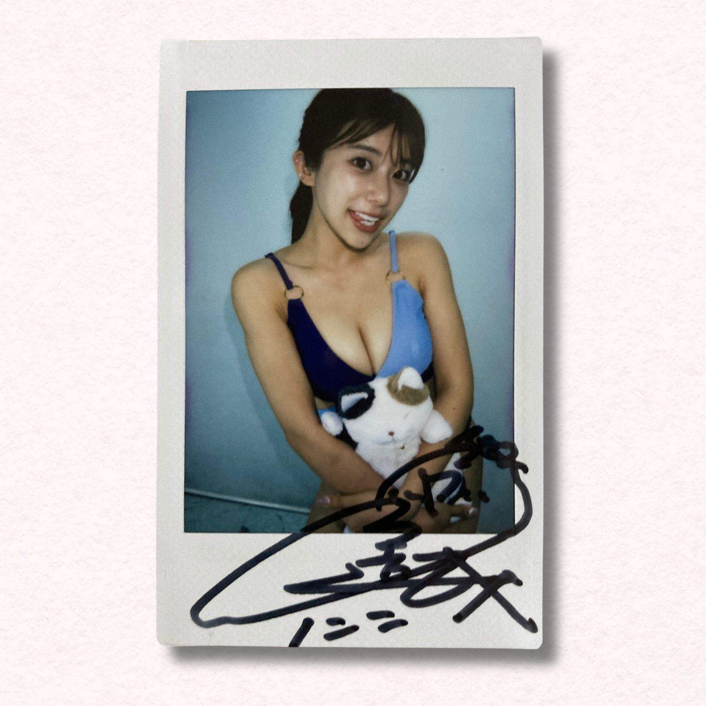 Niko Kawagoe Cheki Instax Polaroid Photo Autographed Signed Authentic Japan