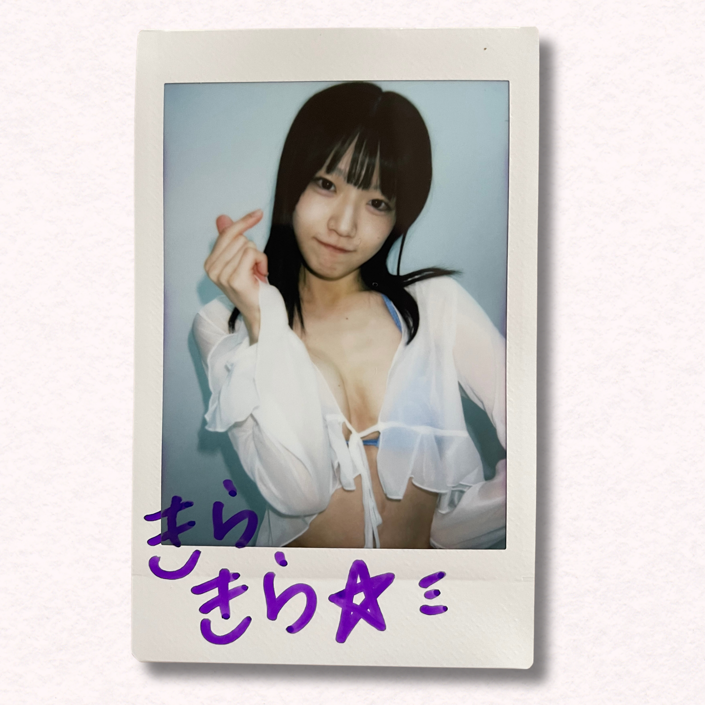 Kira Kira Cheki Instax Polaroid Photo Autographed Signed Authentic Japan