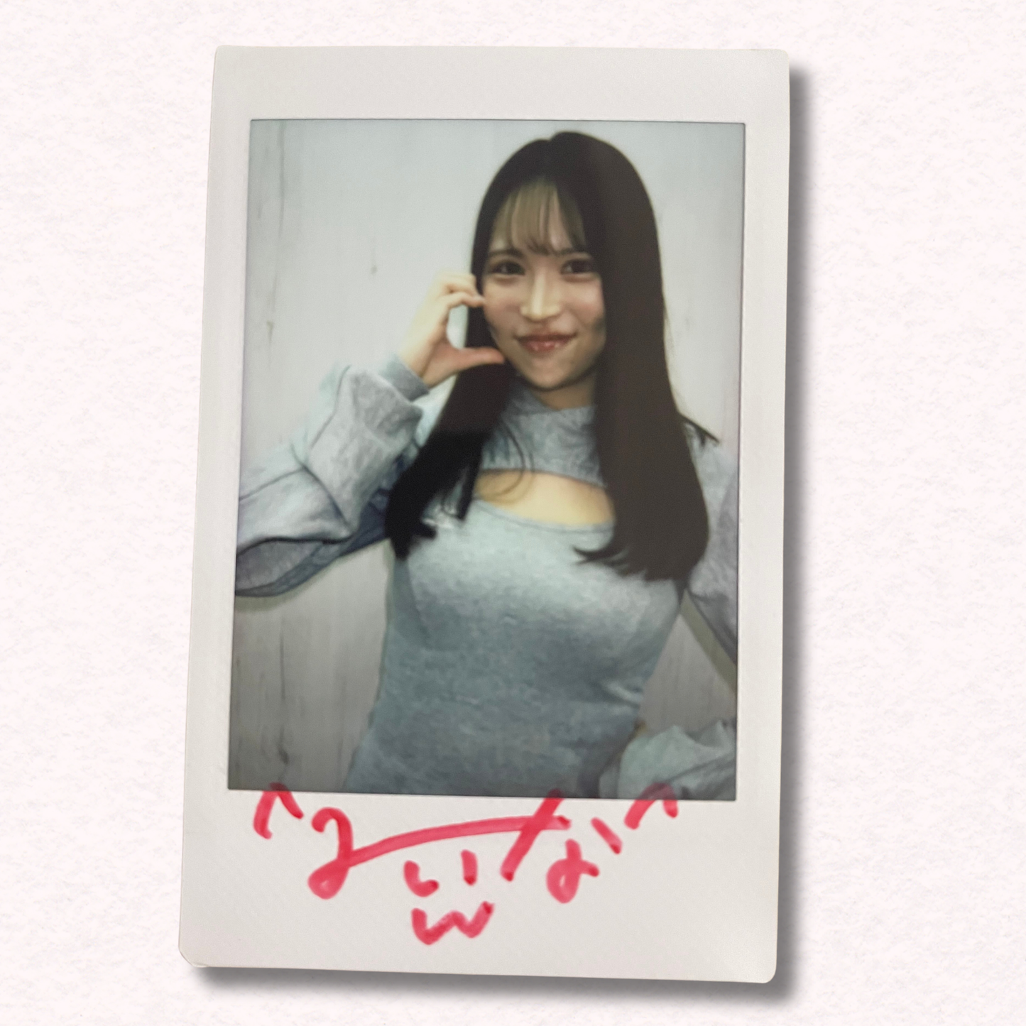 Miina Tsuji Cheki Instax Polaroid Photo Autographed Signed Authentic Japan