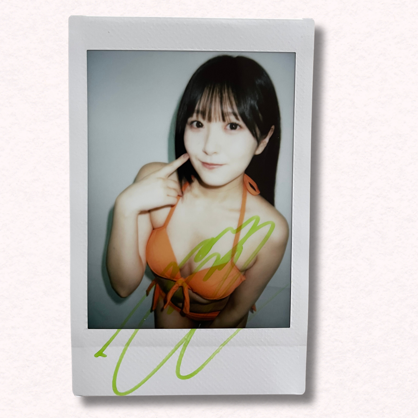 Hikari Aozora Cheki Instax Polaroid Photo Autographed Signed Authentic Japan
