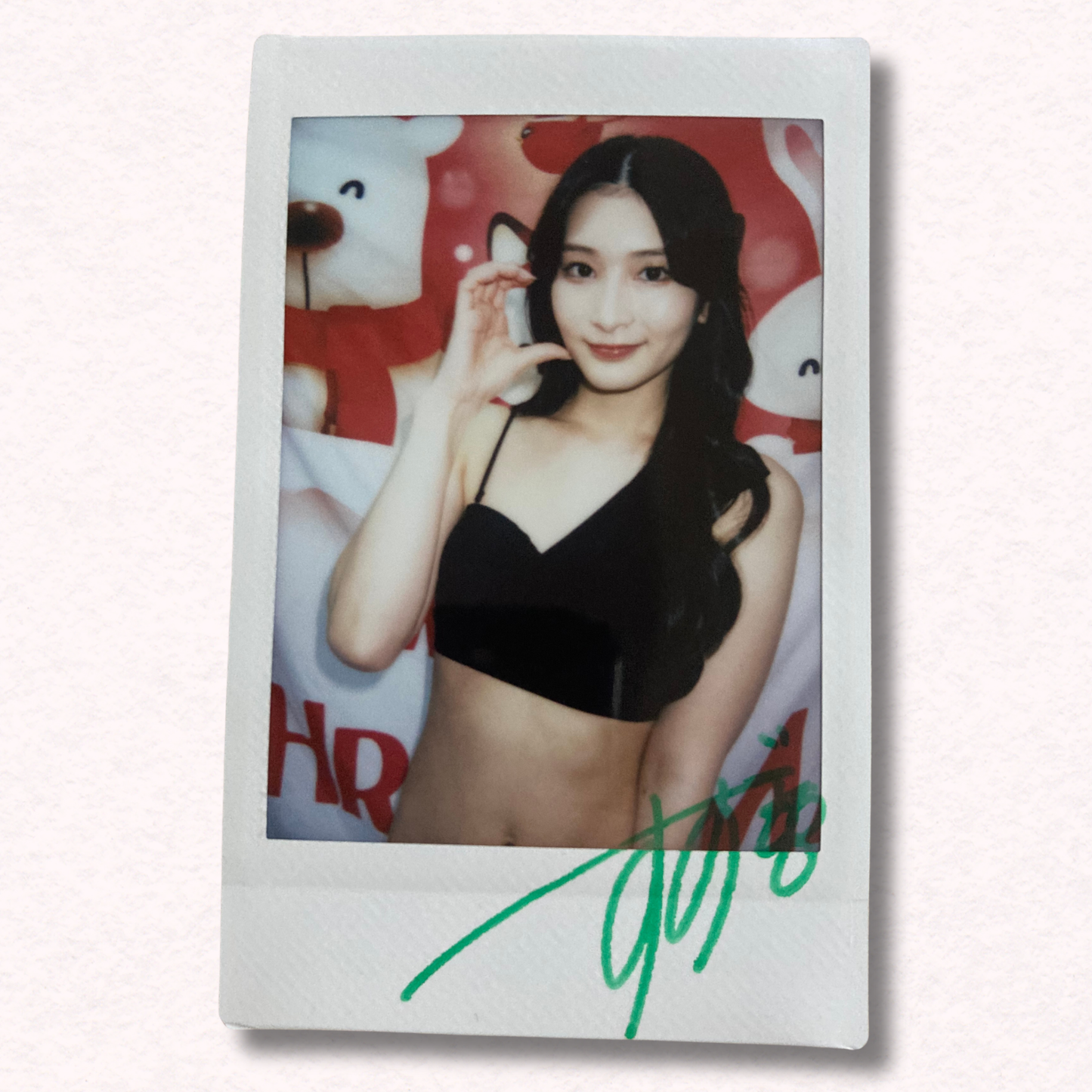 Suzu Honjo Cheki Instax Polaroid Photo Autographed Signed Authentic Japan