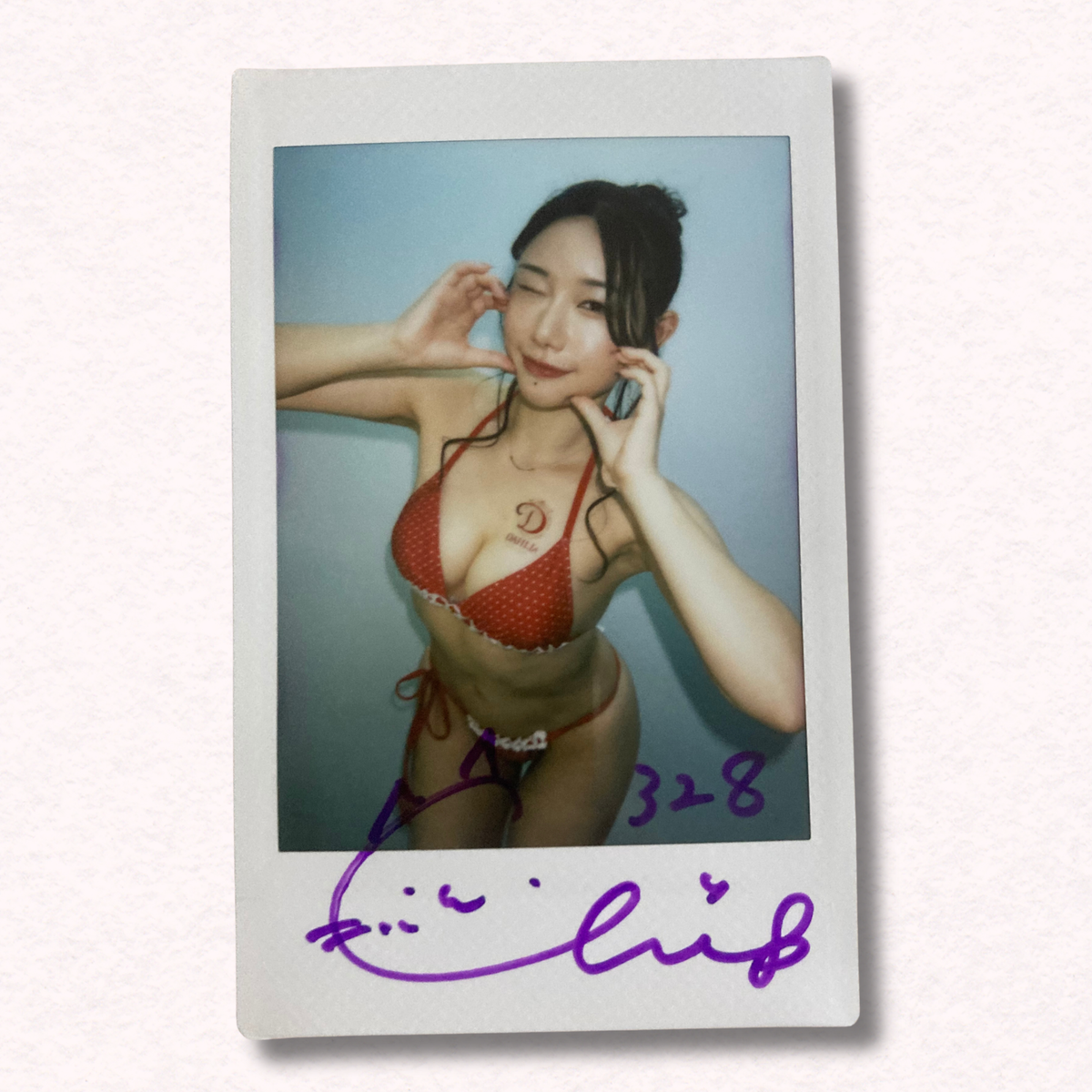 Chiharu Mitsuba Cheki Instax Polaroid Photo Autographed Signed Authentic Japan
