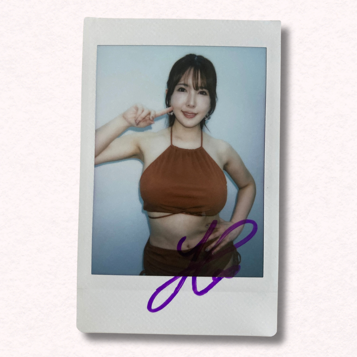 Yui Hatano Cheki Instax Polaroid Photo Autographed Signed Authentic Japan