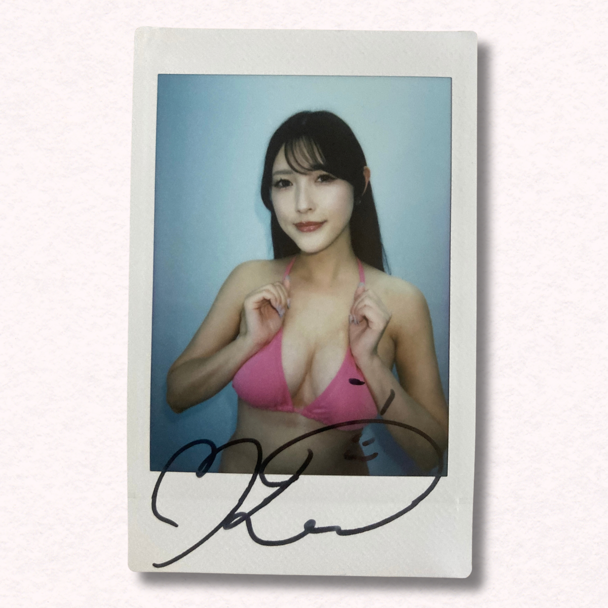 Kana Morisawa Cheki Instax Polaroid Photo Autographed Signed Authentic Japan