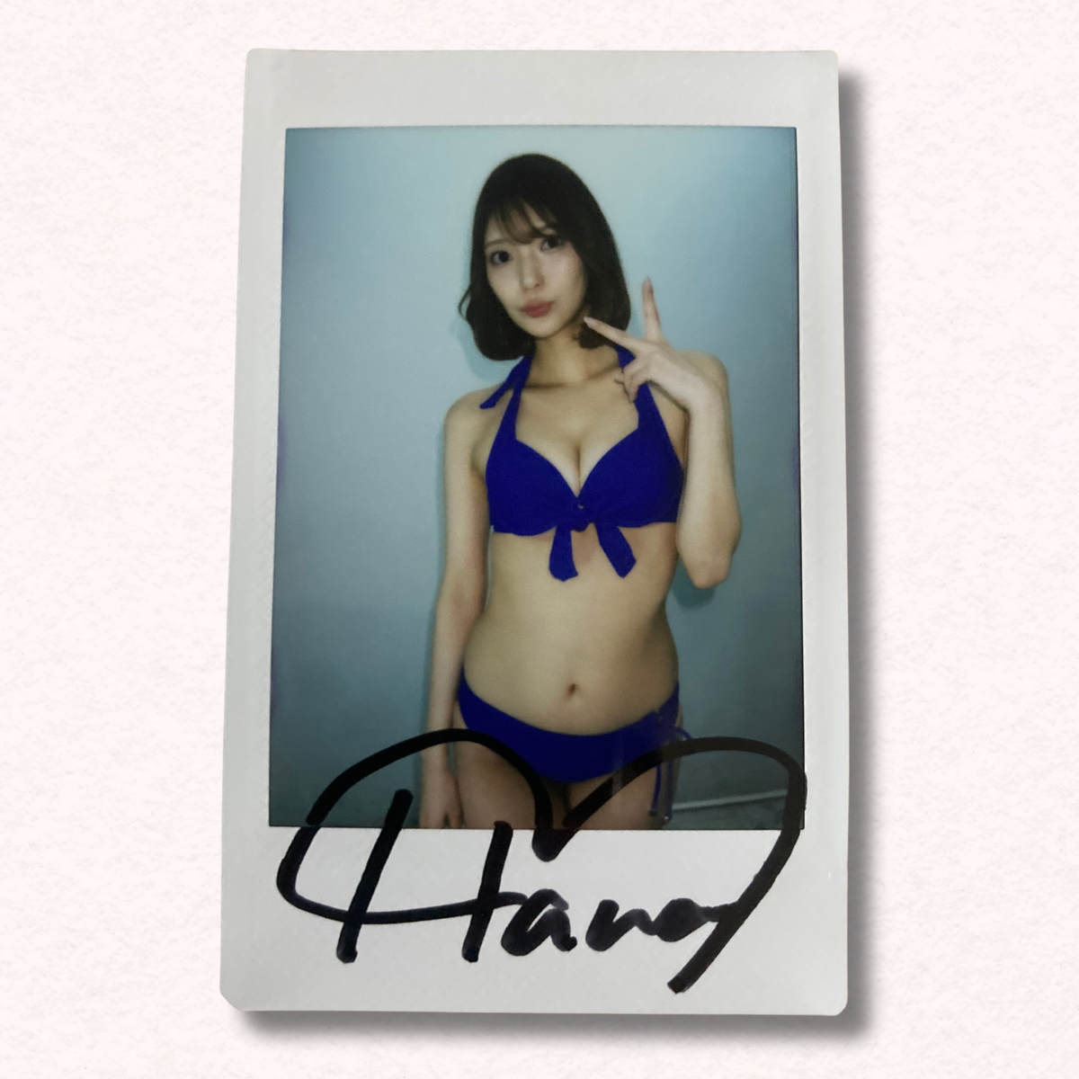 Hana Kuraki Cheki Instax Polaroid Photo Autographed Signed Authentic Japan