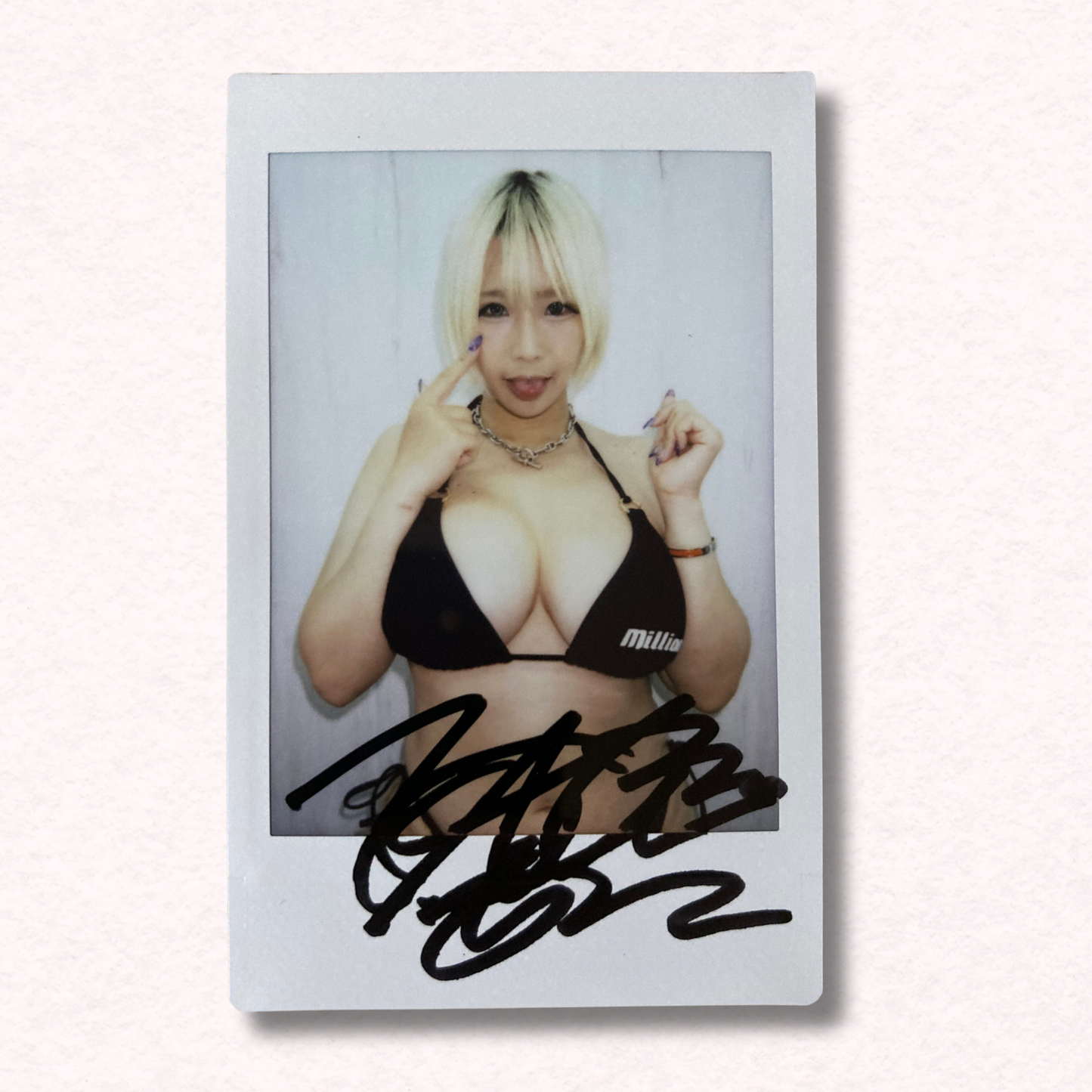 Alice Otsu Cheki Instax Polaroid Photo Autographed Signed Authentic Japan