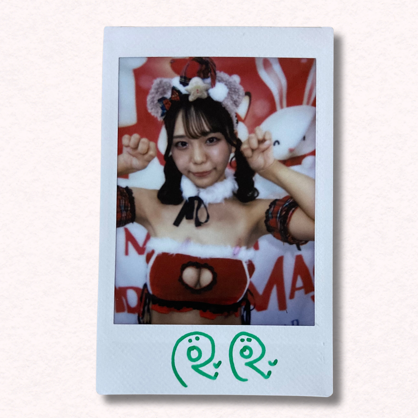 Riri Haruka Cheki Instax Polaroid Photo Autographed Signed Authentic Japan