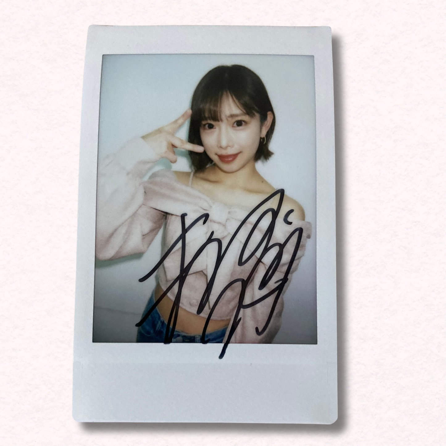 Mana Sakura Cheki Instax Polaroid Photo Autographed Signed Authentic Japan