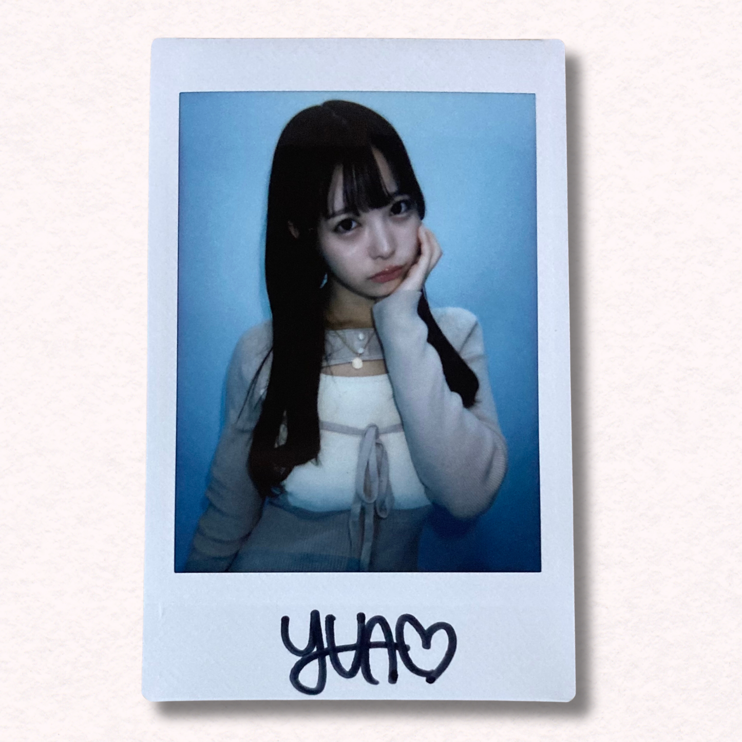 Yua Fukuda Cheki Instax Polaroid Photo Autographed Signed Authentic Japan
