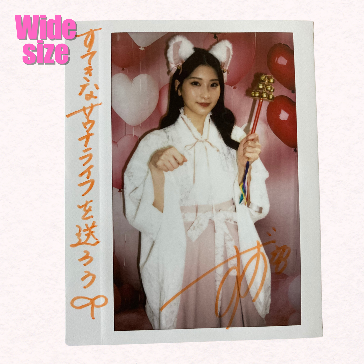 Suzu Honjo Wide Cheki Instax Polaroid Photo Autographed Signed Authentic Japan