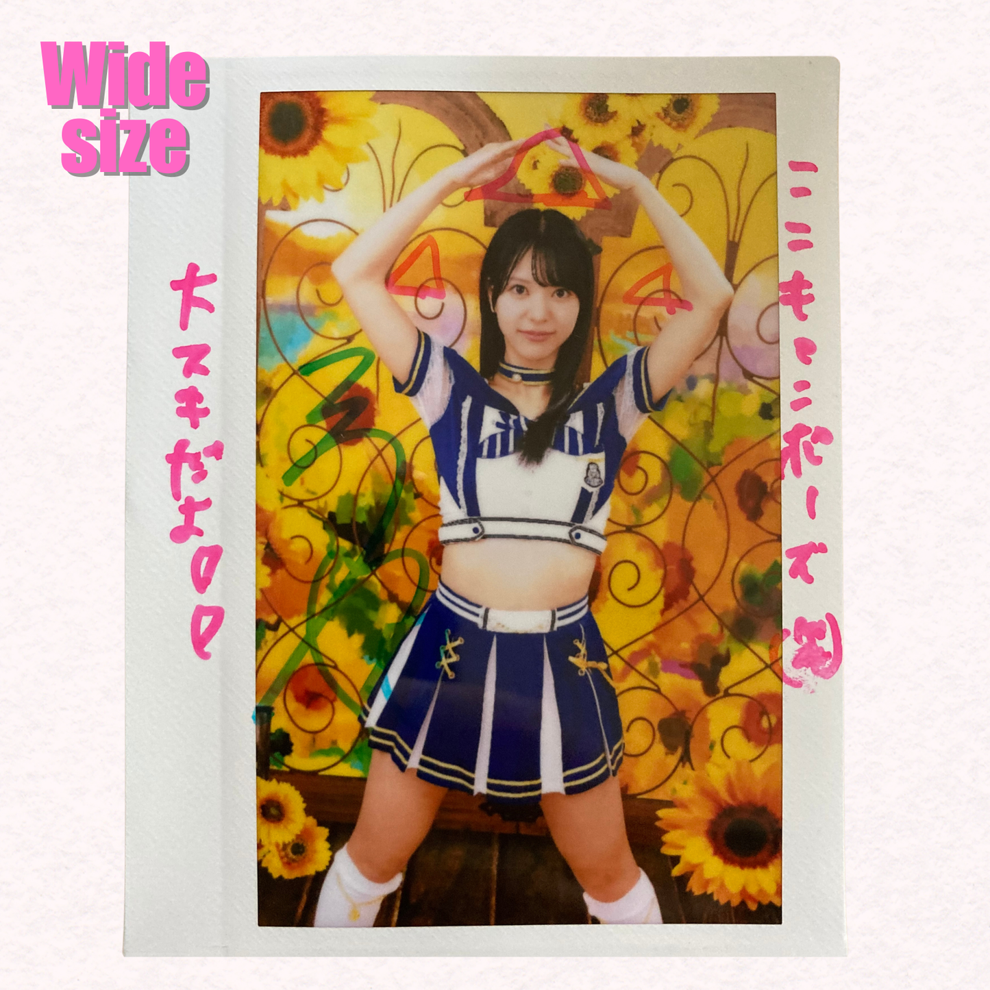 Kokoro Asano Wide Cheki Instax Polaroid Photo Autographed Signed Authentic Japan