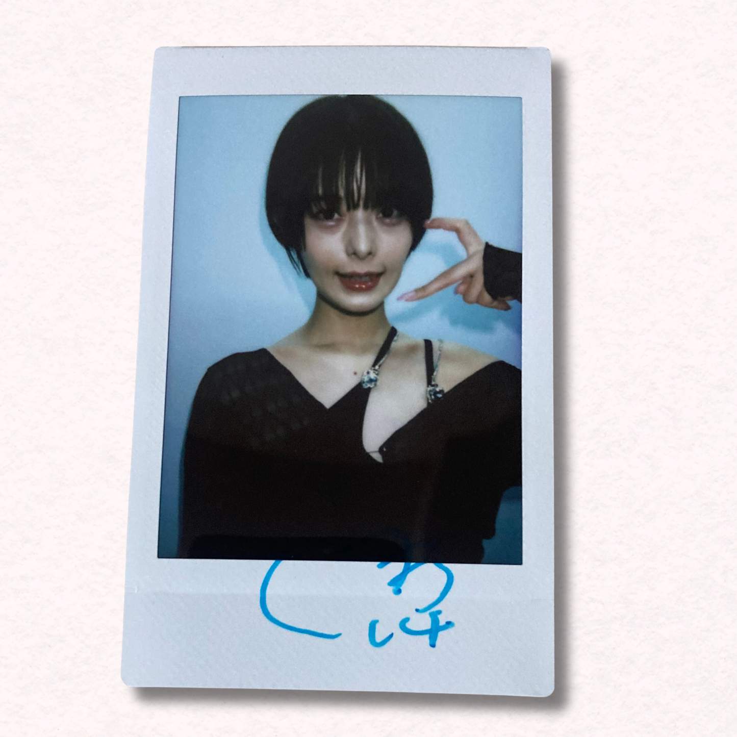 Runa Tsukino Cheki Instax Polaroid Photo Autographed Signed Authentic Japan