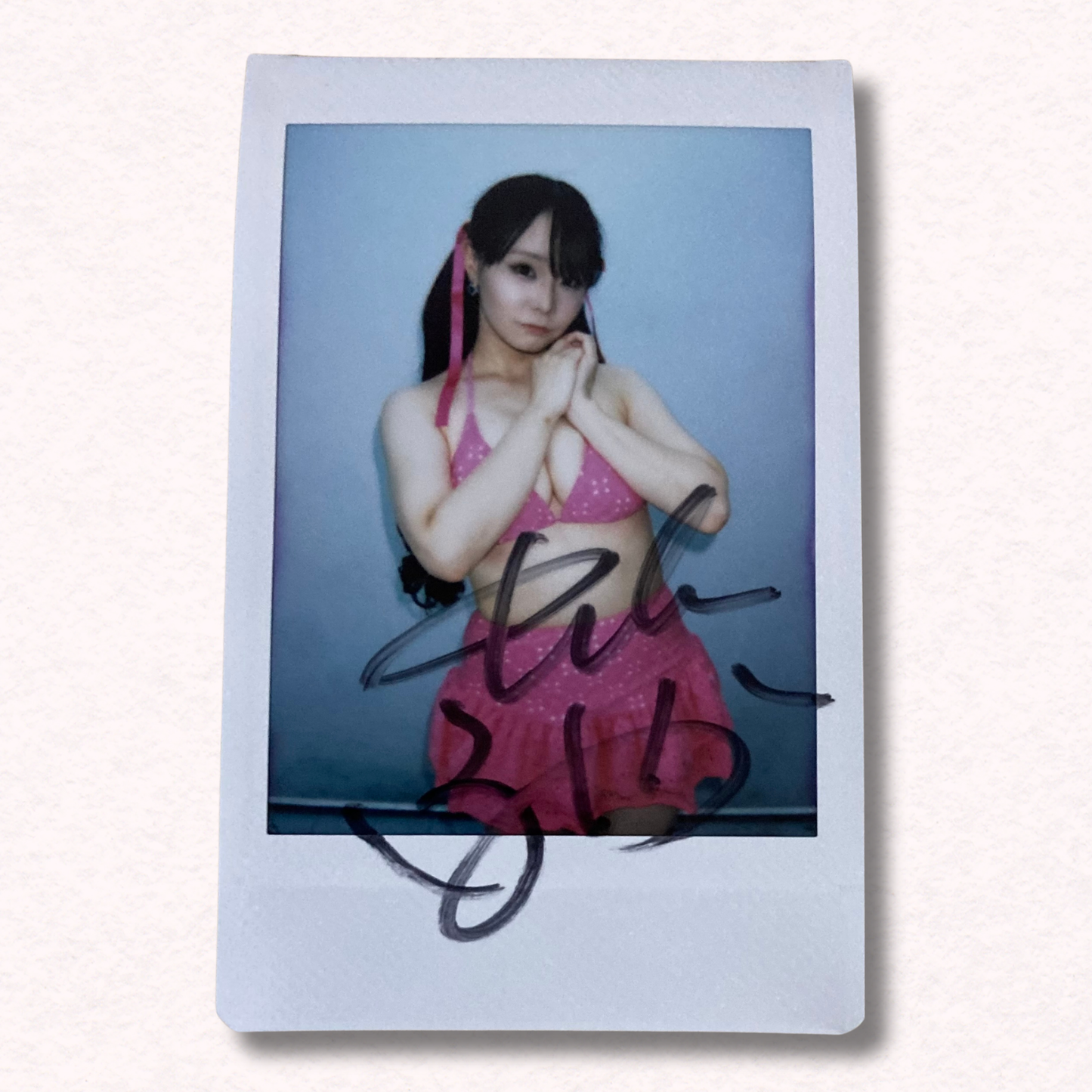 Fumika Nakayama Cheki Instax Polaroid Photo Autographed Signed Authentic Japan