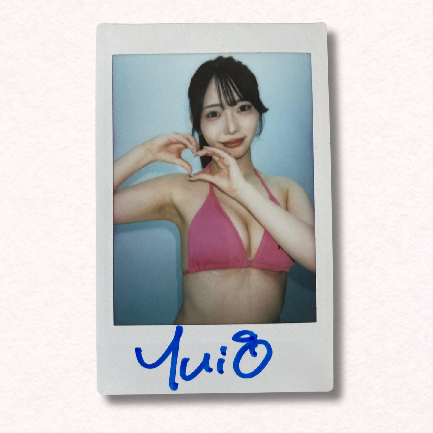 Yui Amanatsu Cheki Instax Polaroid Photo Autographed Signed Authentic Japan