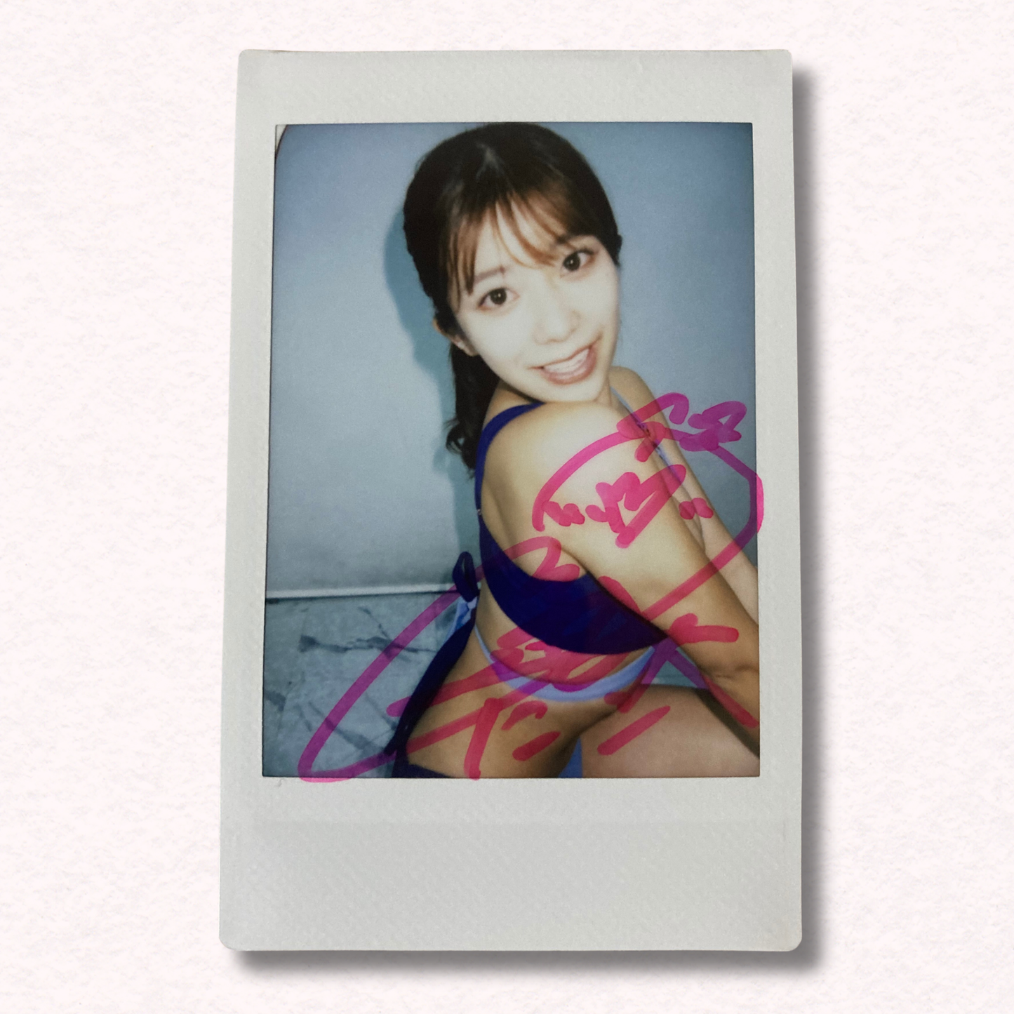 Niko Kawagoe Cheki Instax Polaroid Photo Autographed Signed Authentic Japan