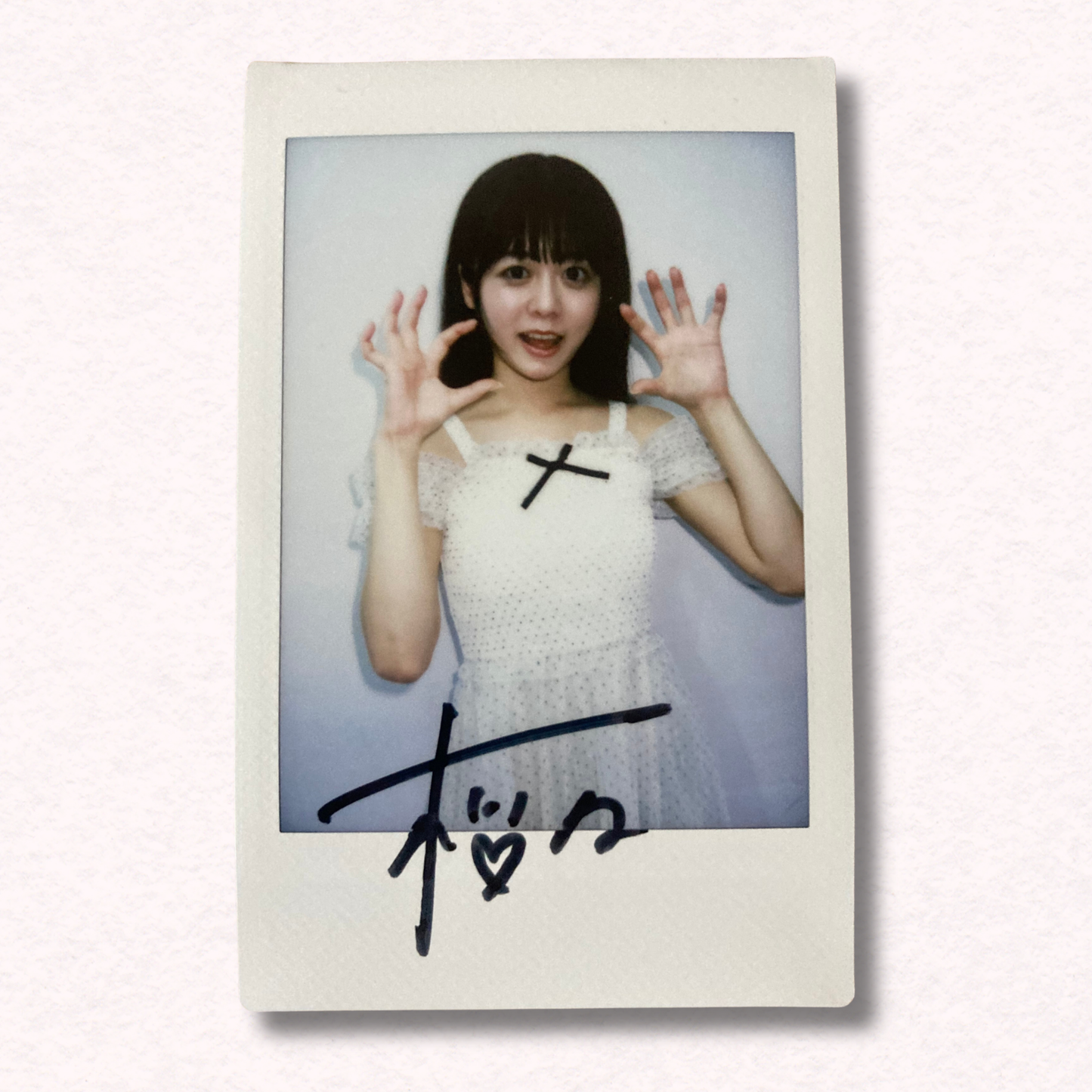 Rino Sakurano Cheki Instax Polaroid Photo Autographed Signed Authentic Japan