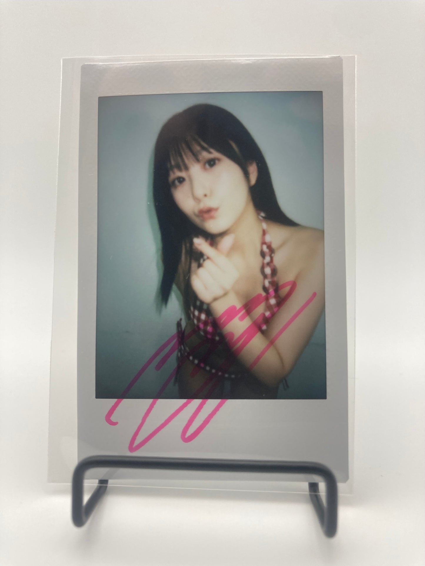 Hikari Aozora Cheki Instax Polaroid Photo Autographed Signed Authentic Japan