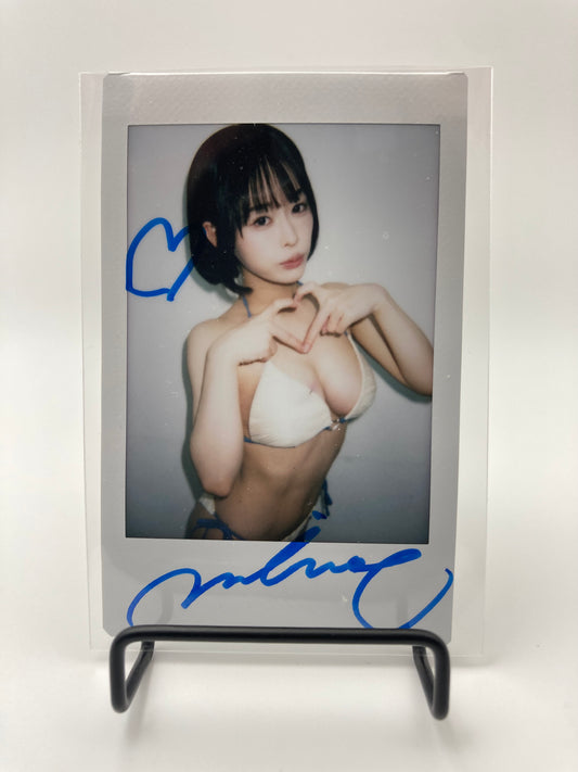 MINAMO Cheki Instax Polaroid Photo Autographed Signed Authentic Japan