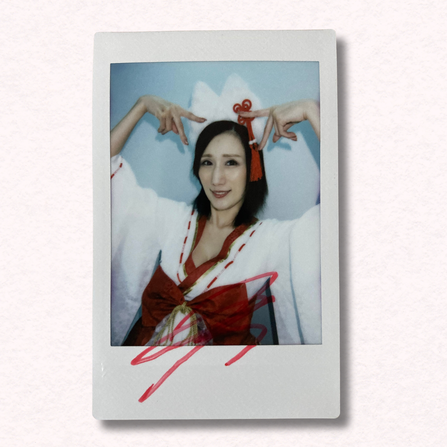 JULIA Cheki Instax Polaroid Photo Autographed Signed Authentic Japan