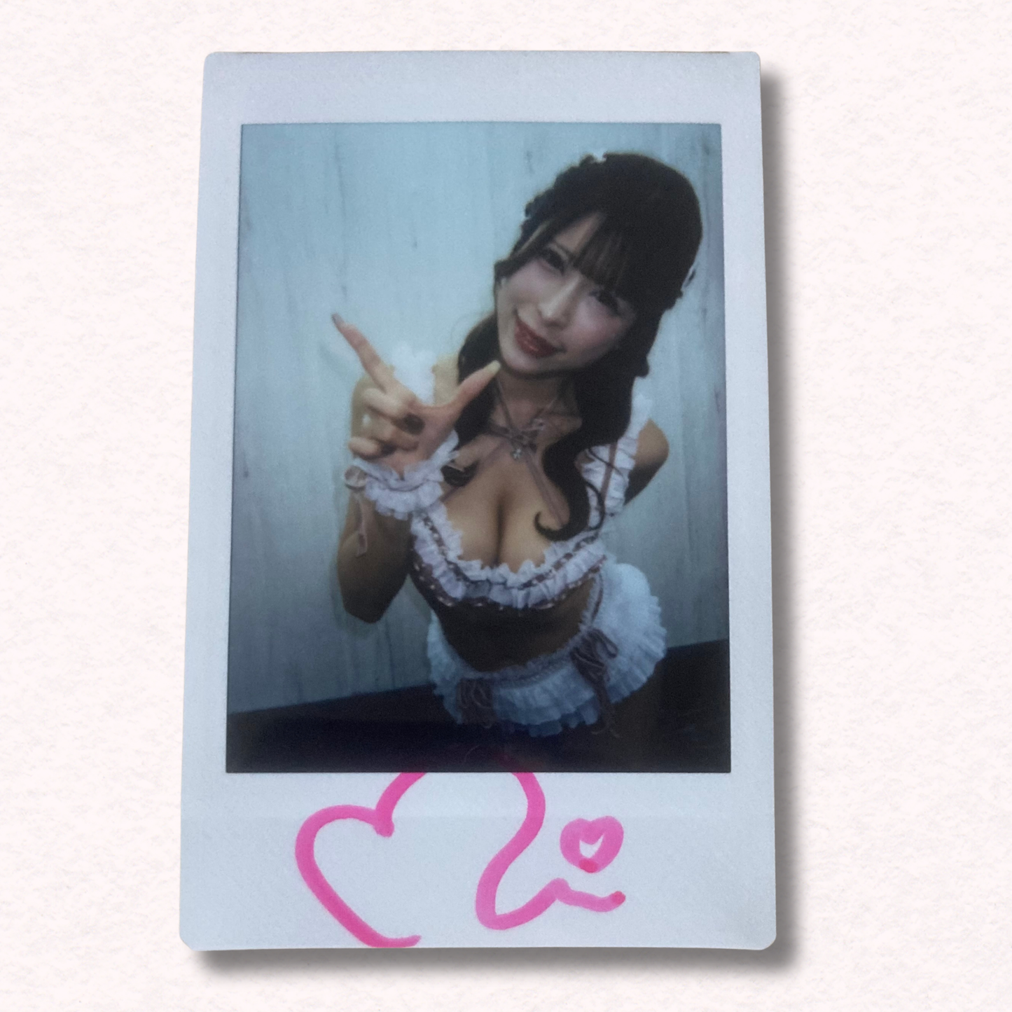 Miu Arioka Cheki Instax Polaroid Photo Autographed Signed Authentic Japan