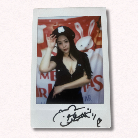 Meguri Megu Fujiura Cheki Instax Polaroid Photo Autographed Signed Authentic Japan