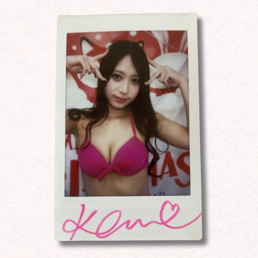Kanna Amane Cheki Instax Polaroid Photo Autographed Signed Authentic Japan