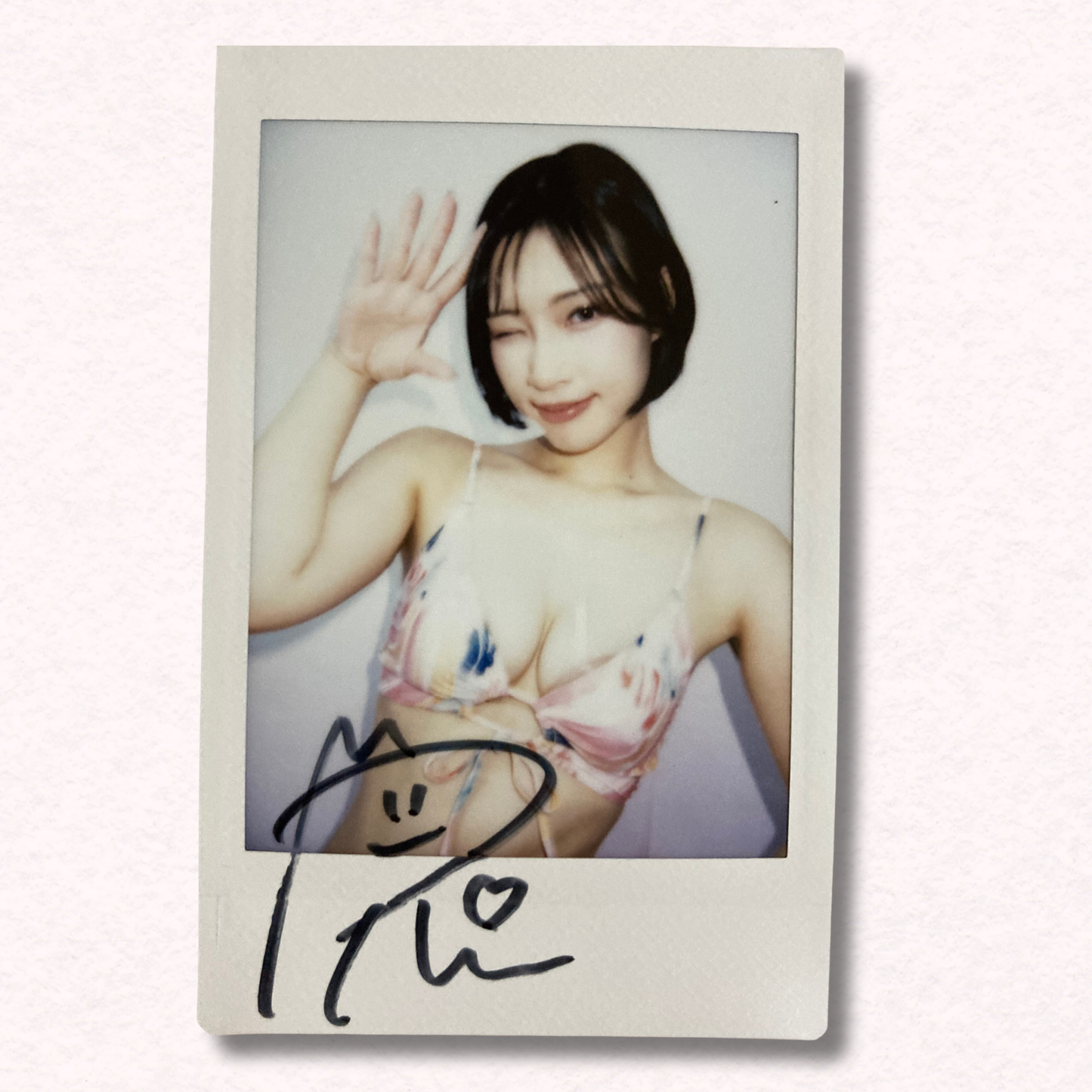Rie Miyagi Cheki Instax Polaroid Photo Autographed Signed Authentic Japan