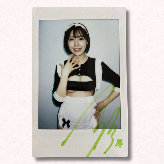 Mai Tsubasa Cheki Instax Polaroid Photo Autographed Signed Authentic Japan