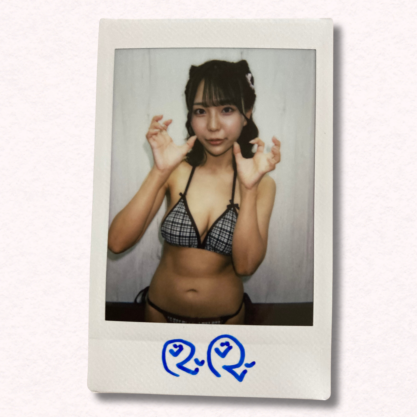Riri Haruka Cheki Instax Polaroid Photo Autographed Signed Authentic Japan