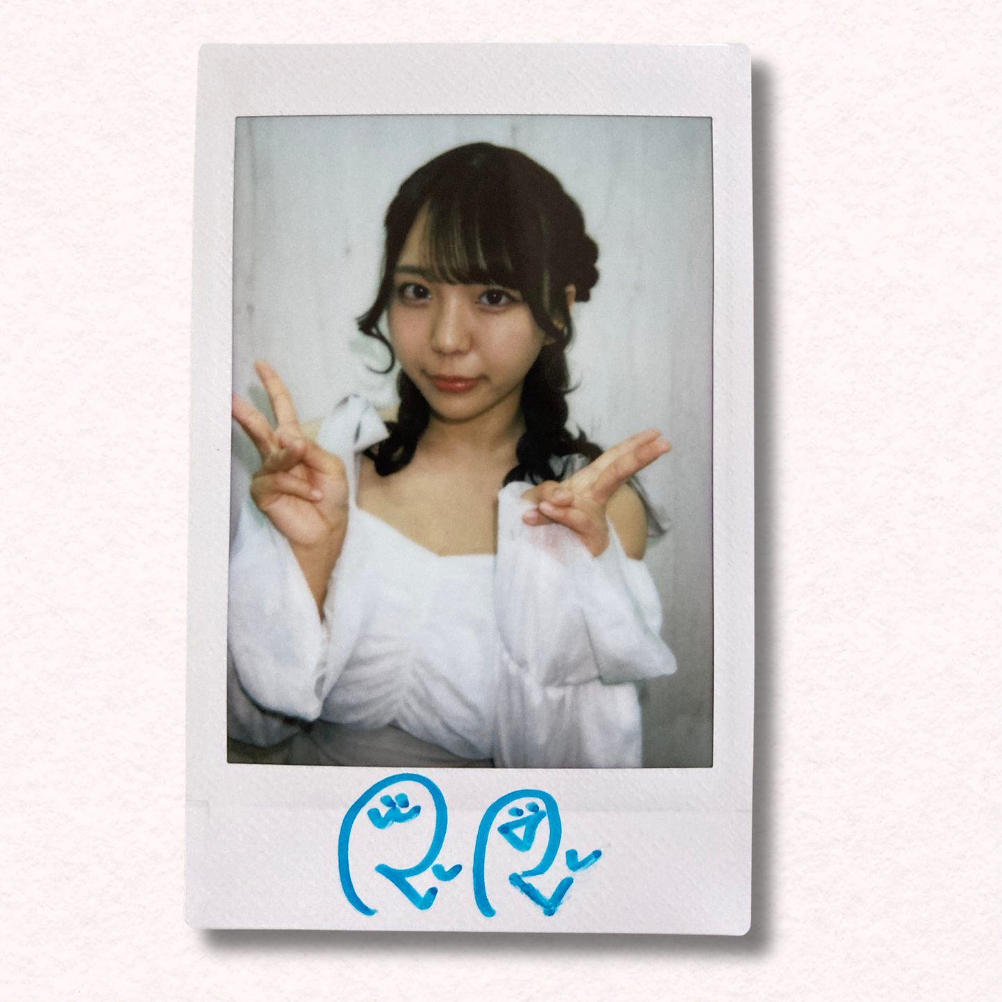 Riri Haruka Cheki Instax Polaroid Photo Autographed Signed Authentic Japan