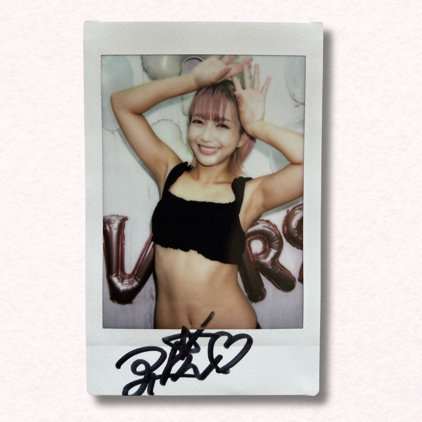 Riko Hoshino Cheki Instax Polaroid Photo Autographed Signed Authentic Japan