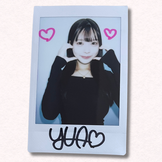 Yua Fukuda Cheki Instax Polaroid Photo Autographed Signed Authentic Japan