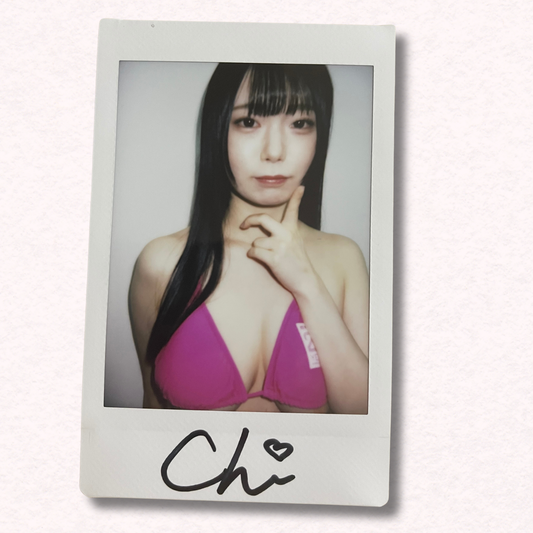 Chiharu Okui Cheki Instax Polaroid Photo Autographed Signed Authentic Japan