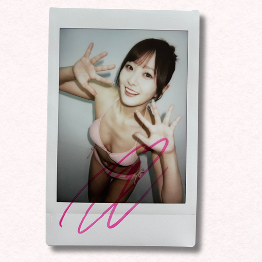 Hikari Aozora Cheki Instax Polaroid Photo Autographed Signed Authentic Japan
