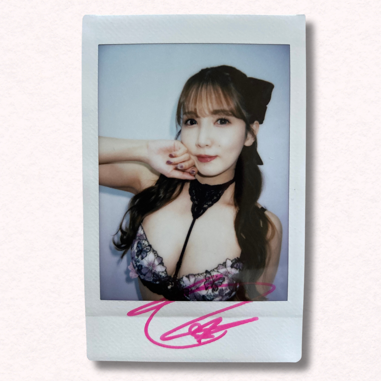 Ayaka Tomoda Cheki Instax Polaroid Photo Autographed Signed Authentic Japan