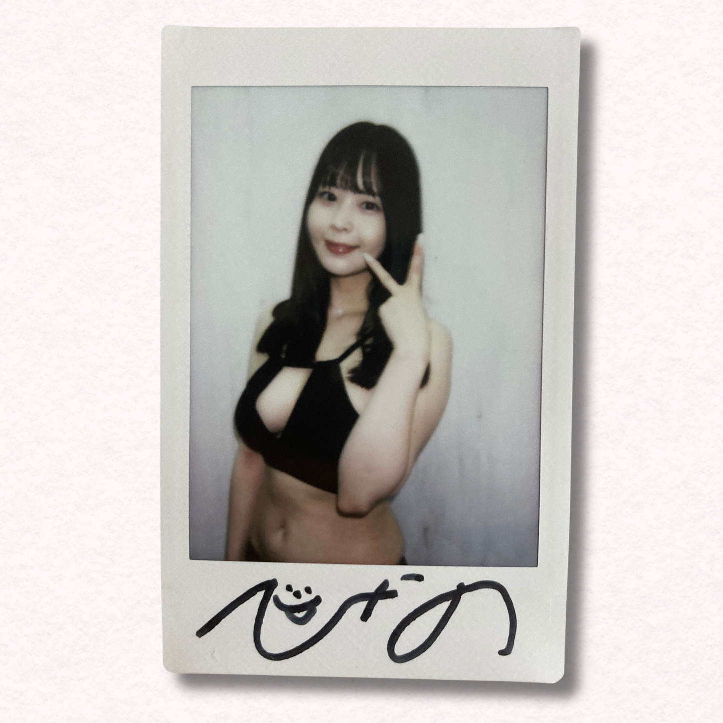 Hinano Kuno Cheki Instax Polaroid Photo Autographed Signed Authentic Japan
