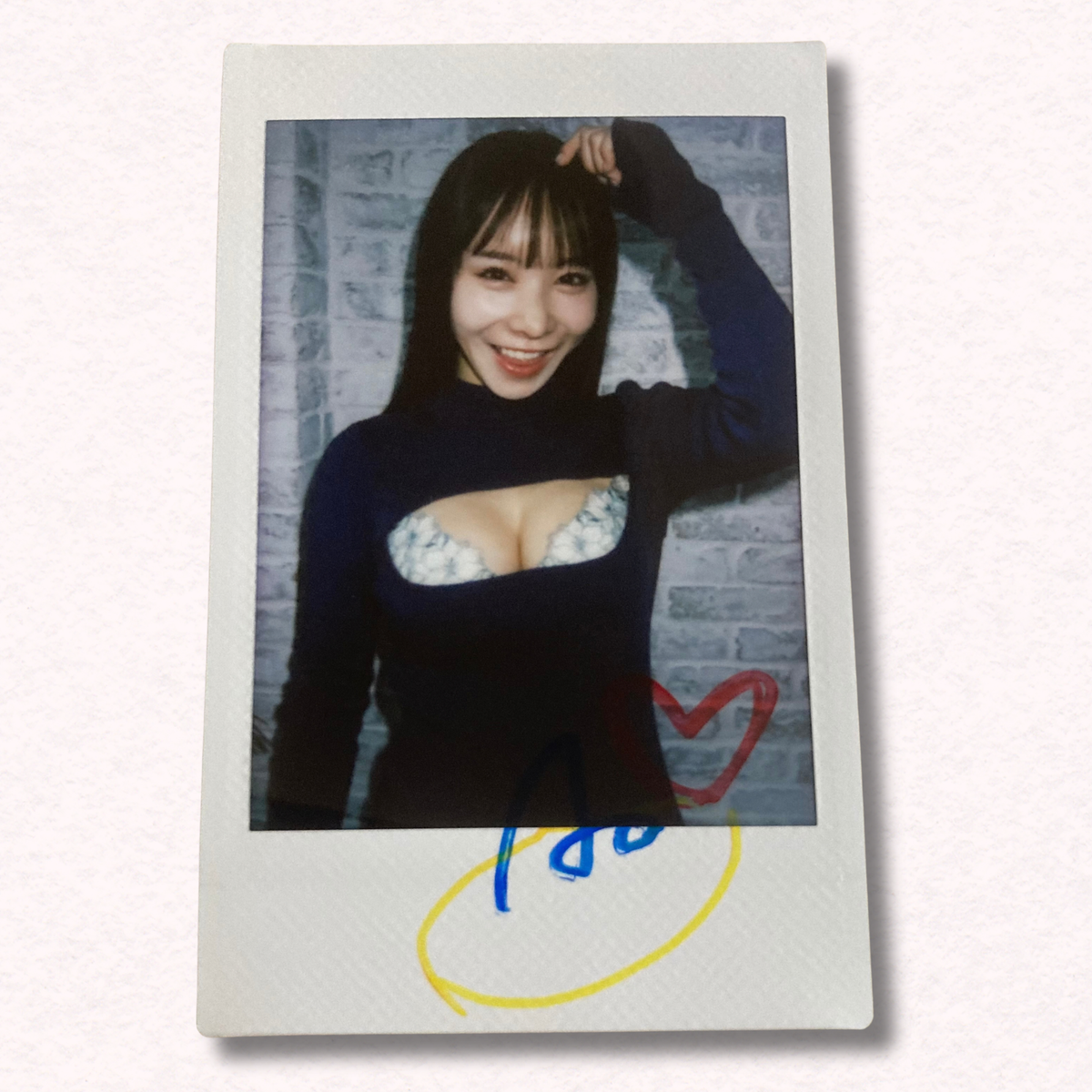 Ao Ebisaki Cheki Instax Polaroid Photo Autographed Signed Authentic Japan