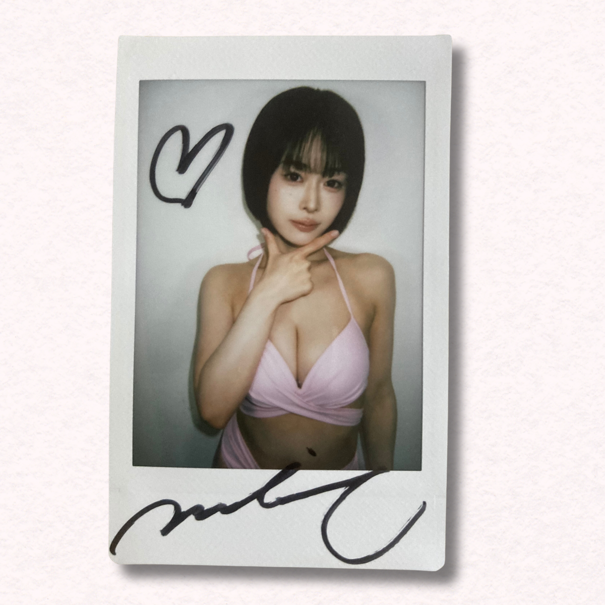 MINAMO Cheki Instax Polaroid Photo Autographed Signed Authentic Japan