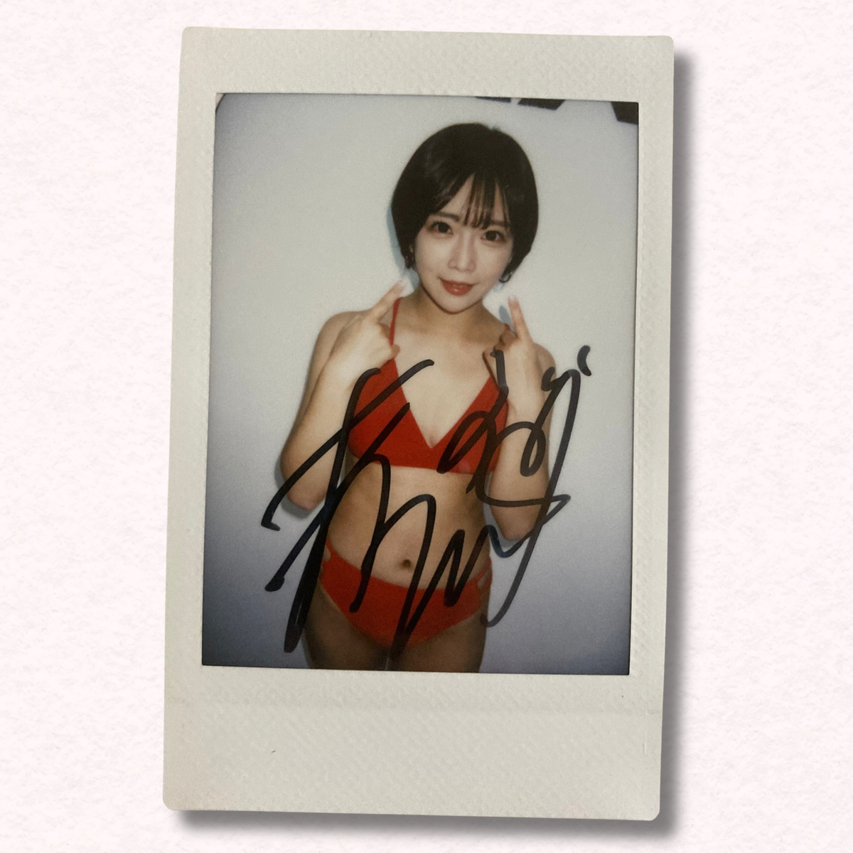 Mana Sakura Cheki Instax Polaroid Photo Autographed Signed Authentic Japan