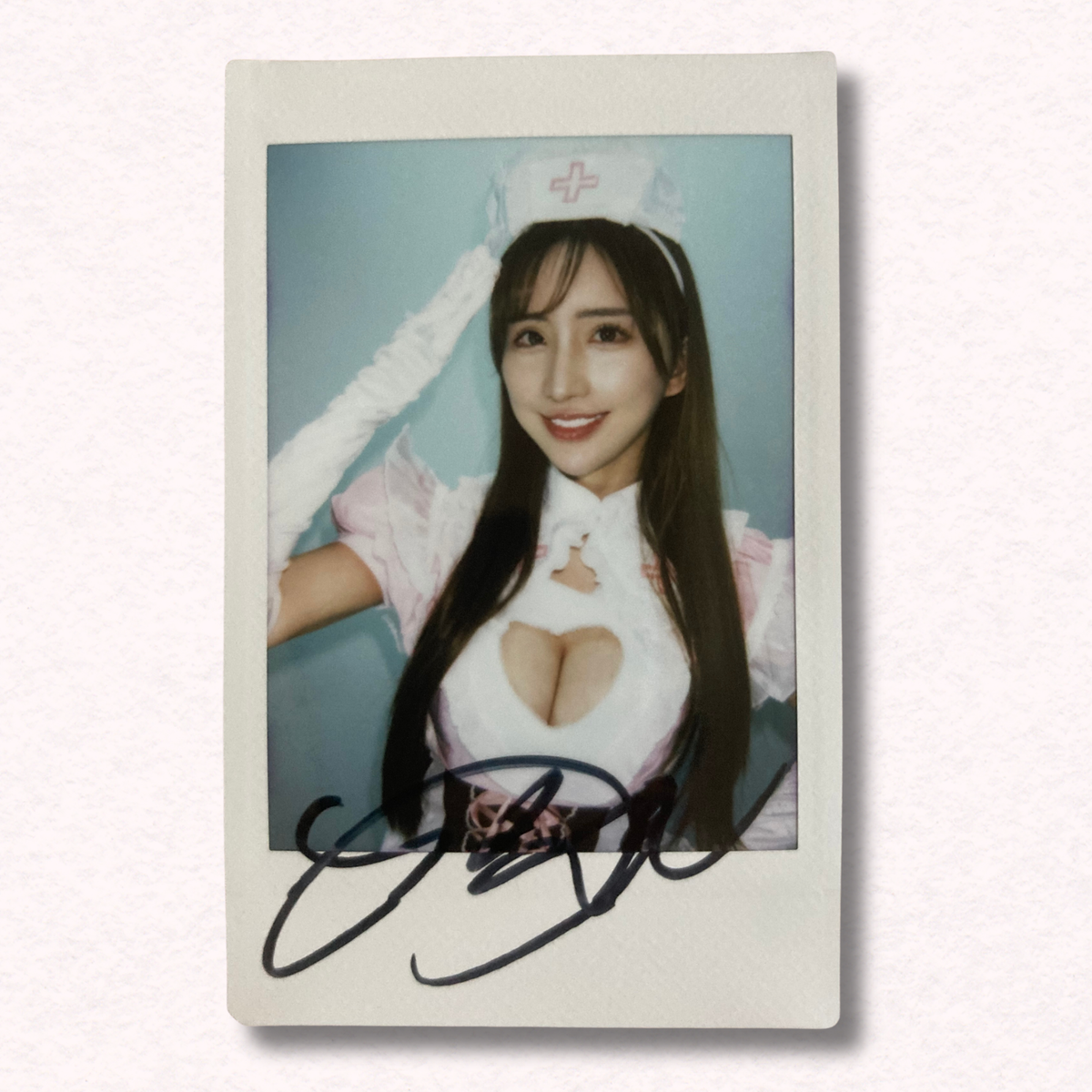 Karen Yuzuriha Cheki Instax Polaroid Photo Autographed Signed Authentic Japan