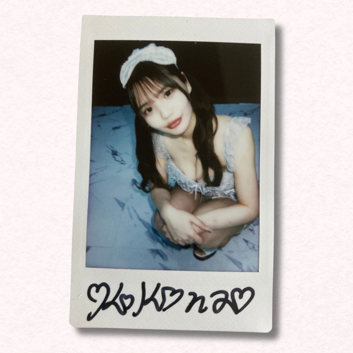 Kokona Nakamori Meru Sato Cheki Instax Polaroid Photo Autographed Signed Authentic Japan