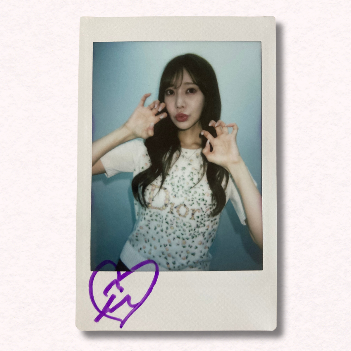 Fuua Kaede Cheki Instax Polaroid Photo Autographed Signed Authentic Japan