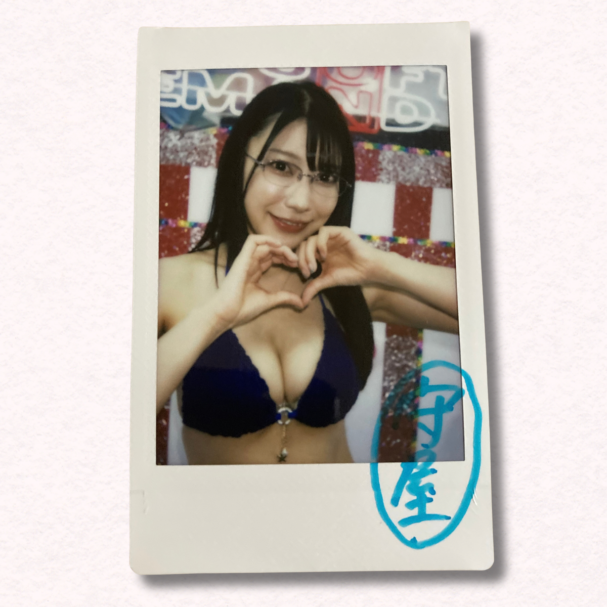 Yoshino Moriya Cheki Instax Polaroid Photo Autographed Signed Authentic Japan