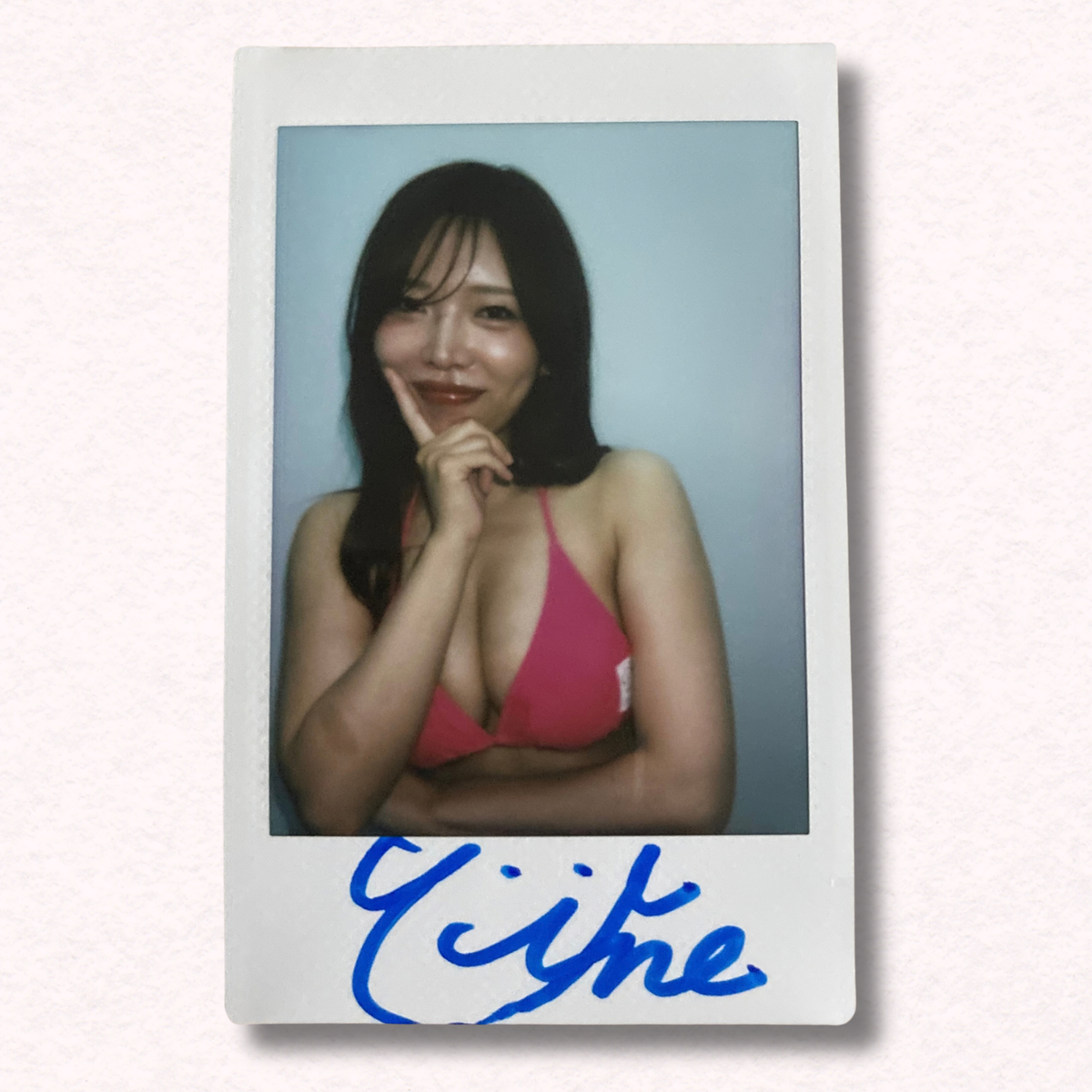 Nene Haruhi Cheki Instax Polaroid Photo Autographed Signed Authentic Japan