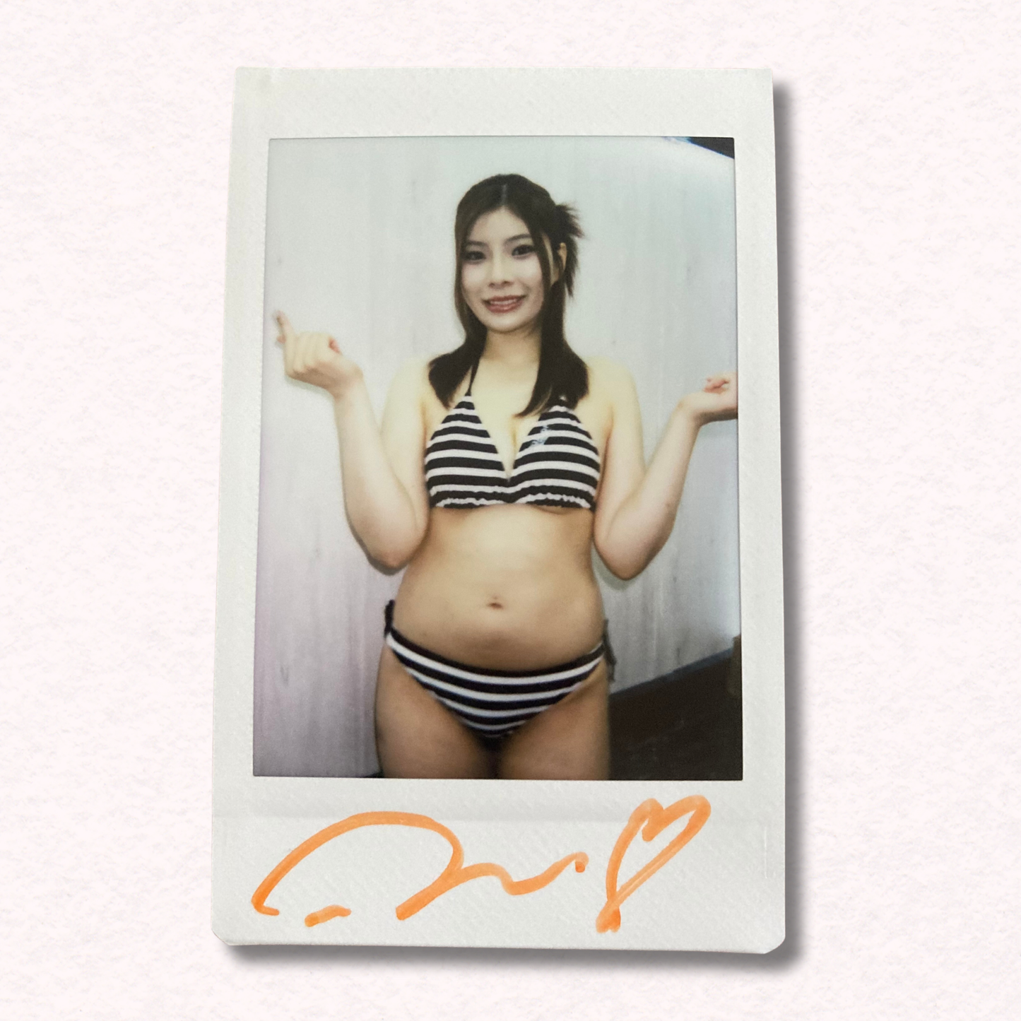 Rei Kamiki Cheki Instax Polaroid Photo Autographed Signed Authentic Japan