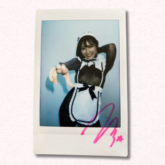 Mai Tsubasa Cheki Instax Polaroid Photo Autographed Signed Authentic Japan