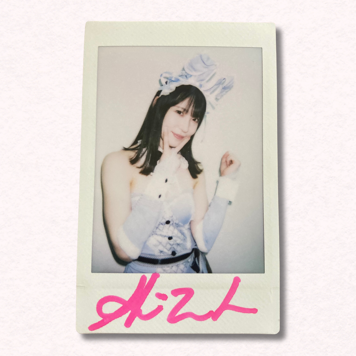 Shizuha Takimoto Cheki Instax Polaroid Photo Autographed Signed Authentic Japan